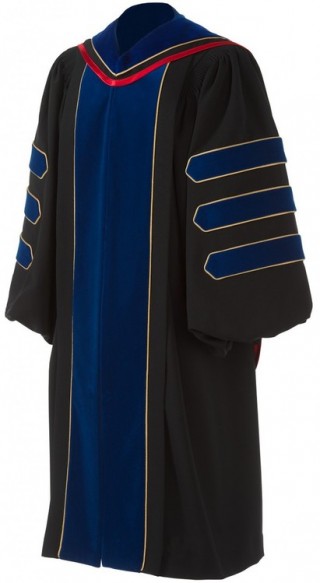 Áo Tiến Sĩ màu đen phối xanh l Lễ phục tốt nghiệp